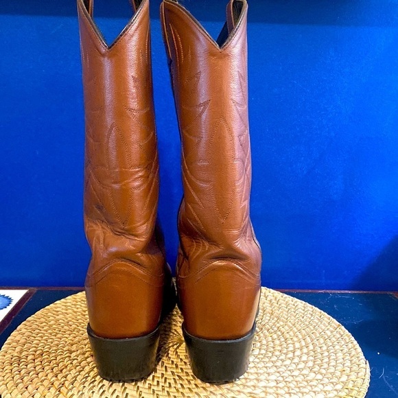 Old West SCM7017  Brown Leather Cowboy Boots Mens Size 10 D - Picture 3 of 6